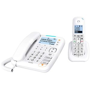 TELEFONE FIXO COM FIO ALCATEL XL785 BRANCO COMBO