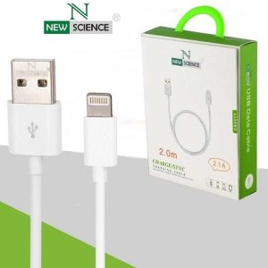 CABO DE DADOS NEW SCIENCE 2178 BRANCO 2.1A 2M PARA IPHONE 5/6/7/8/10/11