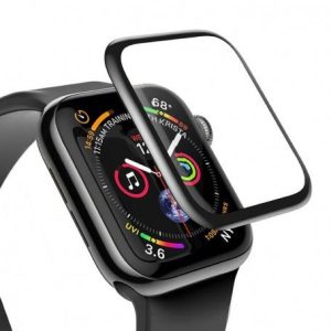 PELICULA DE VIDRO 5D COMPLETA CURVADO APPLE IWATCH 7 45MM PRETO
