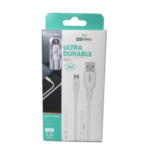 CABO DE DADOS NEW SCIENCE NS-39 BRANCO 2.4A 3M MICRO USB