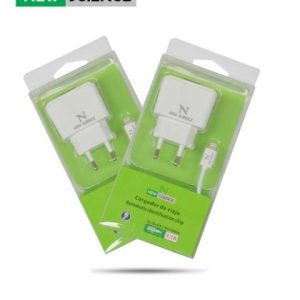 CARREGADOR NEW SCIENCE IPHONE 6/6S/7/8/X 220V 2.1A COM 2 USB PORTS BRANCO
