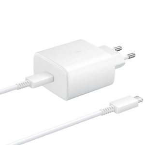 CARREGADOR SAMSUNG SUPER FAST CHARGING EP-TA845 BRANCO 220V 45W USB TYPE-C PARA