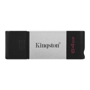 PENDRIVE KINGSTON 64GB PRATA DATA TRAVELER 80 3.2 USB-C