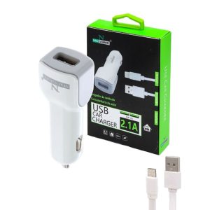 CARREGADOR DE ISQUEIRO NEW SCIENCE REF:6695 BRANCO 2.1A USB PARA IPHONE