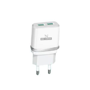 ADAPTADOR USB NEW SCIENCE SLD-T04 BRANCO 15W/2.4+2.4A/2 USB
