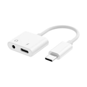 USB-C TO HEADPHONE JACK ADAPTER NEW SCIENCE Y-05 BRANCO 3.5MM E TIPO C