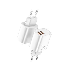 ADAPTADOR USB QCHARX APOLO BRANCO 12W 2.4A 2USB