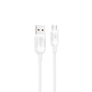 CABO DE DADOS QCHARX LISBON BRANCO 3A 1M PARA MICRO USB