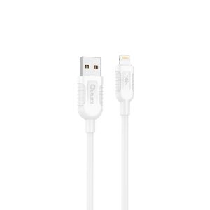 CABO DE DADOS QCHARX LISBON BRANCO 3A 1M PARA IPHONE