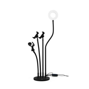 RING LIGHT ONE PLUS NR9104 PRETO 4"-6.5" 10W COM SUPORTE TELEMÓVEL E MICROFONE