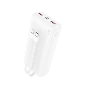 POWER BANK BOROFONE BJ57A BRANCO 20000MAH INPUT MICRO/USB E USB-C/OUTPUT USB-C E