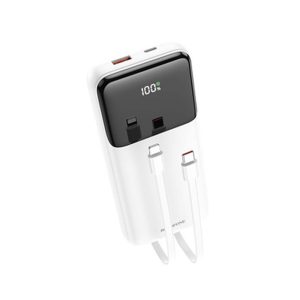 POWER BANK BOROFONE BJ22A BRANCO 20000MAH DUAL PORT USB E TIPO-C