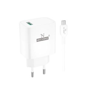 CARREGADOR 240V NEW SCIENCE SLD-T71 BRANCO 25W 3.0A USB PARA TIPO-C