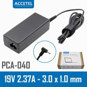 CARREGADOR DE PORTÁTIL ACCETEL PCA-040 45W 19V 2.37A 3.0*1.0MM PARA SAMSUNG