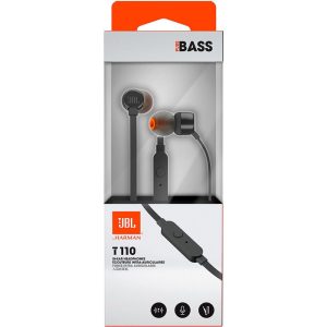 AURICULAR JBL TUNE 110 PRETO IN EAR COM MICRO 3.5MM