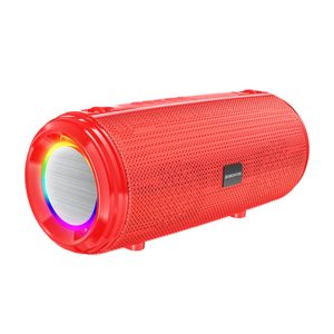 COLUNA BLUETOOTH BOROFONE BR13 VERMELHO SYMPHONY LED LIGHTS 1200MAH