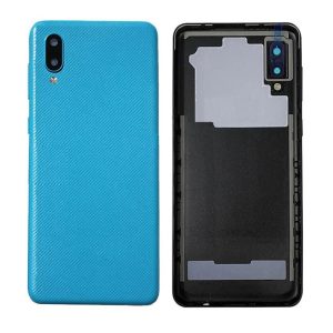 TAMPA TRASEIRA SAMSUNG GALAXY A02/A022 AZUL COM LENTE DE CÂMERA