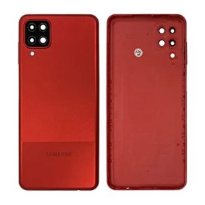 TAMPA TRASEIRA SAMSUNG GALAXY A12/A127 VERMELHO COM LENTE DE CÂMERA