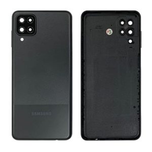 TAMPA TRASEIRA SAMSUNG GALAXY A12/A127 PRETO COM LENTE DE CÂMERA