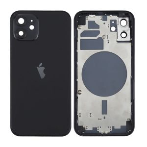 TAMPA TRASEIRA APPLE IPHONE 12 PRETO COM FRAME