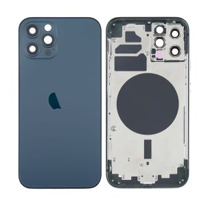 TAMPA TRASEIRA APPLE IPHONE 12 PRO AZUL COM FRAME