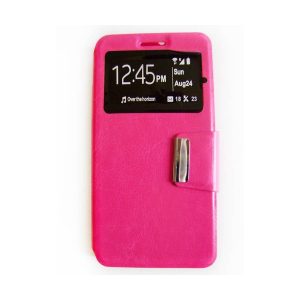 CAPA FLIP COVER COM JANELA HUAWEI P8 ROSA