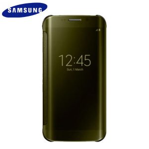 CAPA FLIP COVER CLEAR VIEW SAMSUNG GALAXY S6 EDGE DOURADO