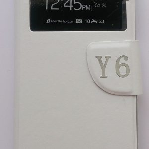 CAPA FLIP COVER COM JANELA HUAWEI Y6 BRANCO