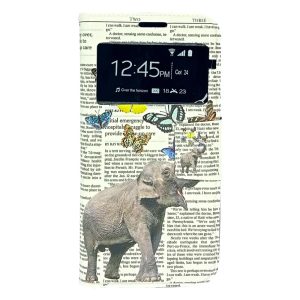 CAPA FLIP COVER COM JANELA E DESENHO SAMSUNG GALAXY S7 G930 BRANCO
