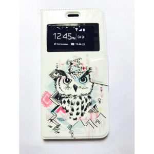 CAPA FLIP COVER COM JANELA E DESENHO APPLE IPHONE 7/8 PLUS BRANCO CORUJA