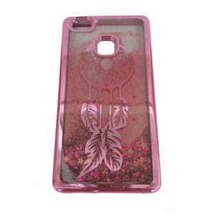 CAPA SILICONE GEL LIQUIDO GLITTER HUAWEI P9 LITE G9 LITE ROSA