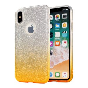 CAPA SILICONE GEL BRILHANTE APPLE IPHONE X DOURADO