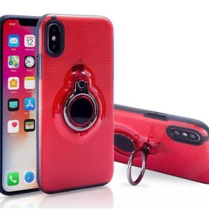 CAPA SILICONE TPU COM ANEL DE DEDO APPLE IPHONE XS MAX VERMELHO