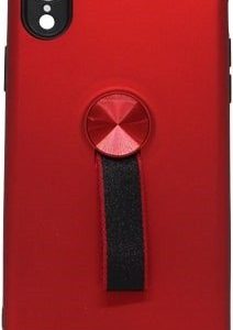 CAPA SILICONE DURA COM SUPORTE DE DEDO APPLE IPHONE XR VERMELHO