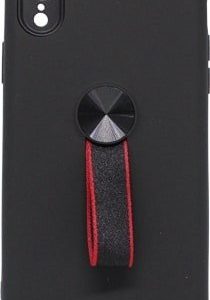 CAPA SILICONE DURA COM SUPORTE DE DEDO APPLE XR PRETO