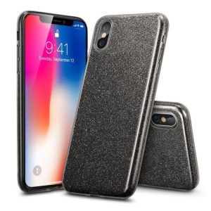 CAPA SILICONE GEL BRILHANTE APPLE XS MAX PRETO