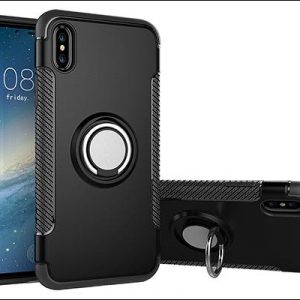 CAPA SILICONE TPU COM ANEL DE DEDO MAGNÉTICO APPLE IPHONE X / XS PRETO