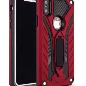 CAPA SILICONE TPU KICKSTAND HEAVY DUTY HIBRID APPLE XS MAX VERMELHO