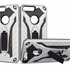 CAPA SILICONE TPU KICKSTAND HEAVY DUTY HIBRID HUAWEI Y6 2018 PRATA