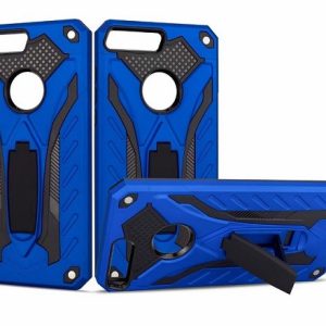 CAPA SILICONE TPU KICKSTAND HEAVY DUTY HIBRID HUAWEI Y6 2018 AZUL