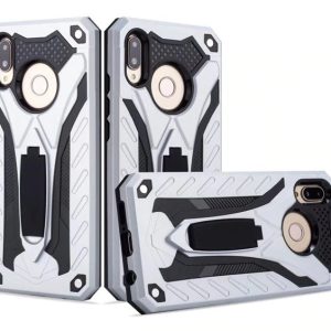 CAPA SILICONE TPU KICKSTAND HEAVY DUTY HIBRID HUAWEI P20 PRATA
