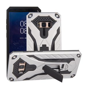 CAPA SILICONE TPU KICKSTAND HEAVY DUTY HIBRID SAMSUNG S8 PRATA