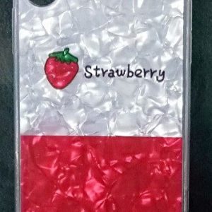 CAPA SILICONE COM DESENHO BLING GLITTER APPLE XS MAX MORANGO DESENHO