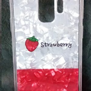 CAPA SILICONE COM DESENHO BLING GLITTER SAMSUNG GALAXY S9 MORANGO DESENHO