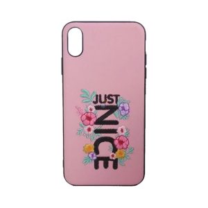 CAPA SILICONE GEL COM DESENHO 3D BORDADO APPLE IPHONE XS MAX (6.5) ROSA