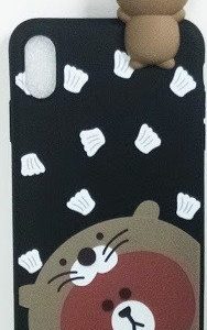 CAPA SILICONE GEL COM DESENHO 3D APPLE IPHONE XS MAX PRETO