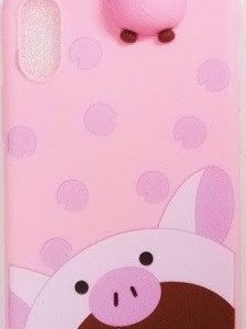 CAPA SILICONE GEL COM DESENHO 3D APPLE IPHONE XS MAX (6.5) ROSA