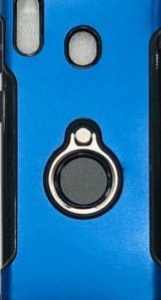 CAPA SILICONE DURA E METAL COM ANEL DE DEDO SAMSUNG GALAXY M20 AZUL