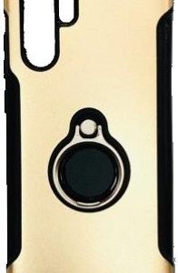 CAPA SILICONE DURA E METAL COM ANEL DE DEDO HUAWEI P30 PRO DOURADO