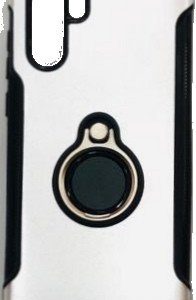 CAPA SILICONE DURA E METAL COM ANEL DE DEDO HUAWEI P30 PRO PRATA